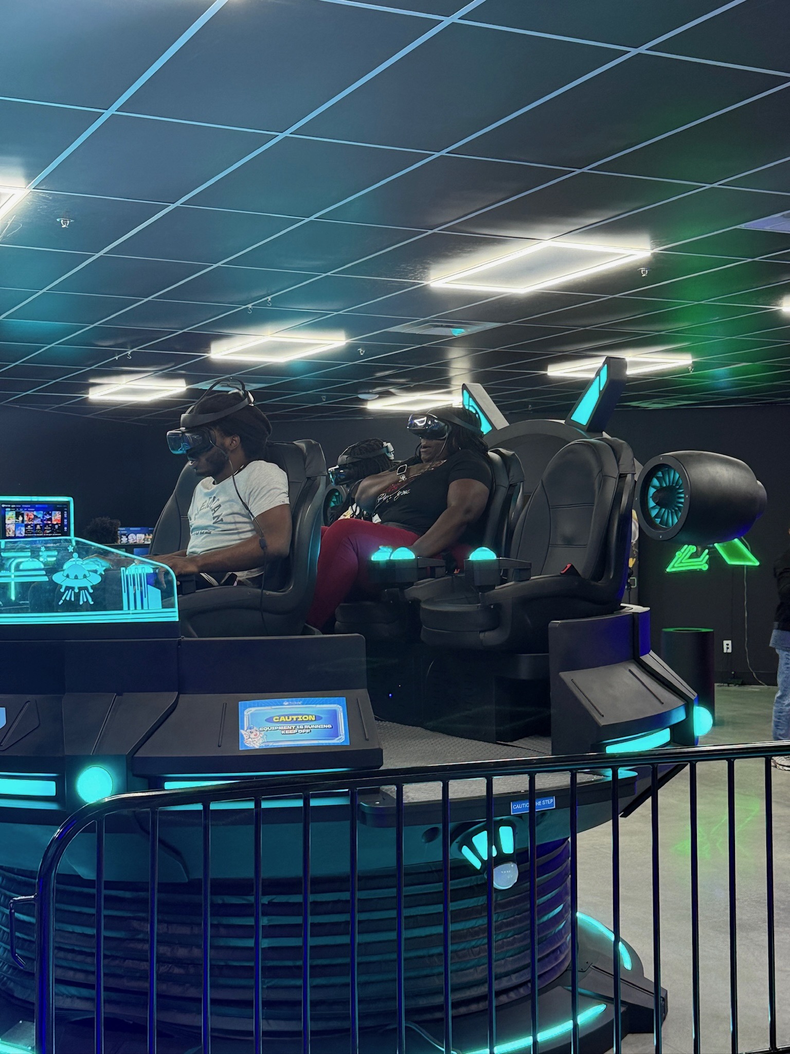 Students experiencing VR at GravityX during a school field trip