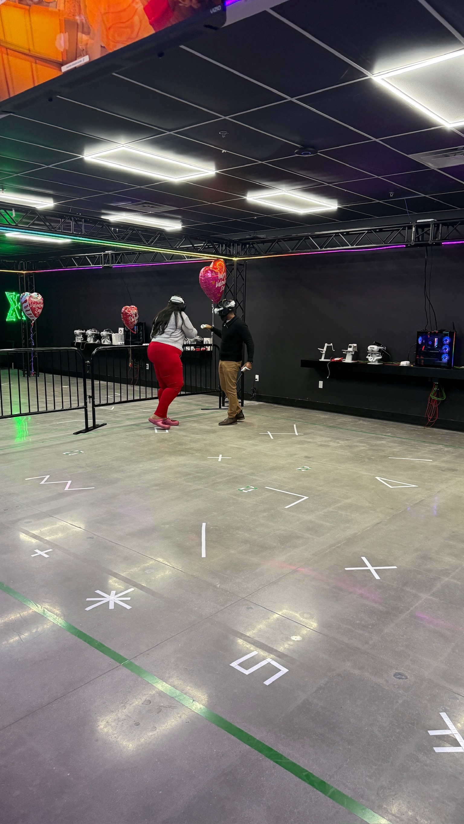 Party decorations and seating at GravityX VR